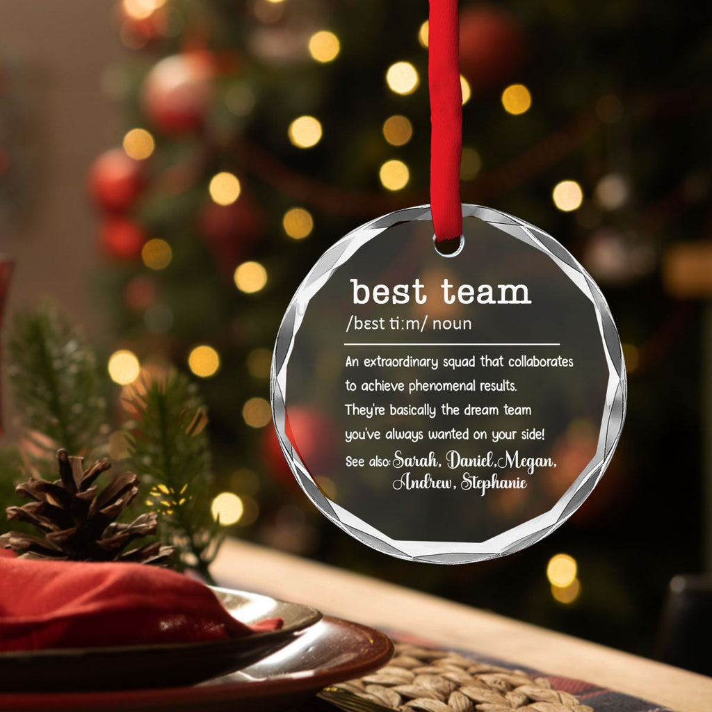 Custom Coworker Christmas Ornament, Team Appreciation Gift •  We Are One Epic Team - Personalized Glass Ornament