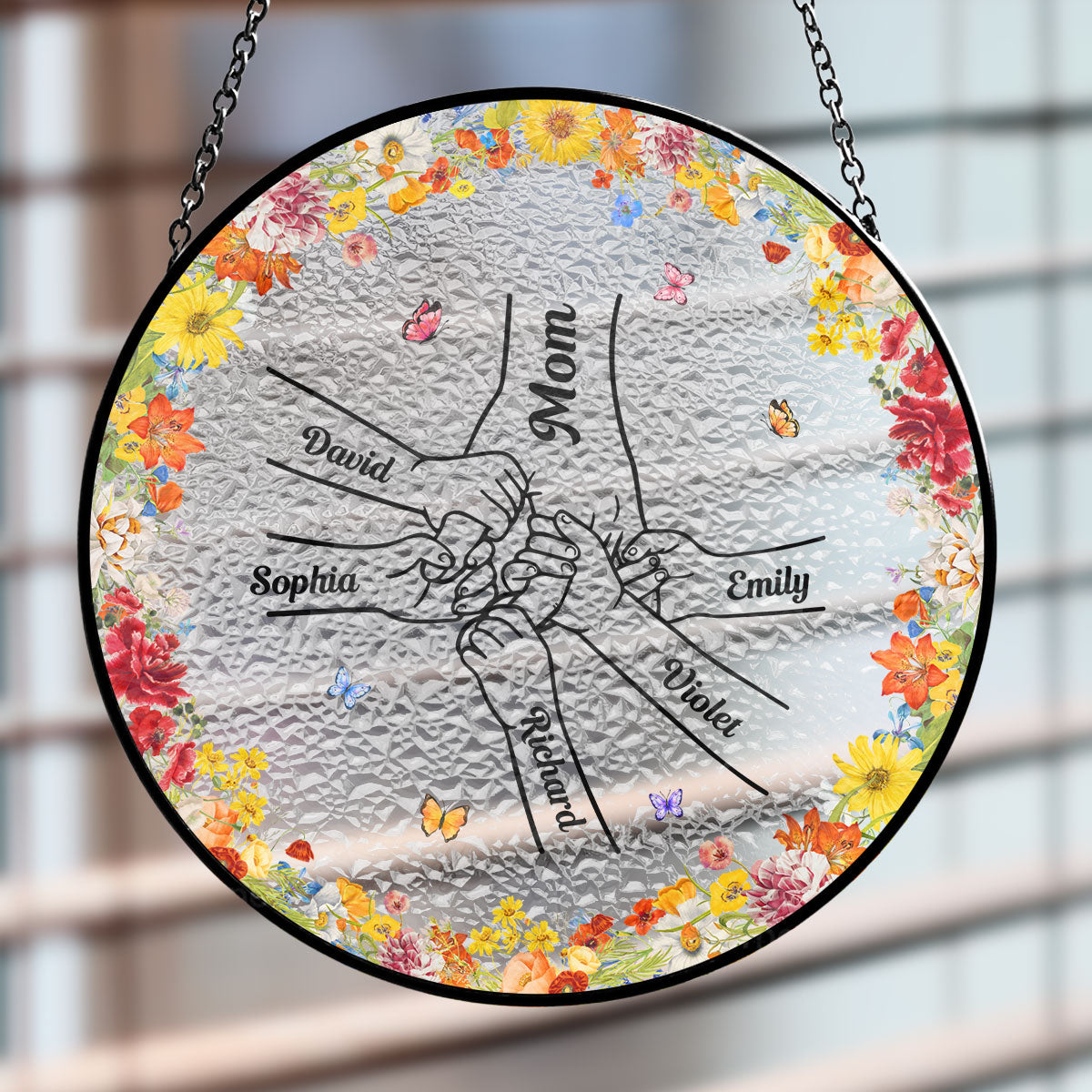 Custom Name Hanging Decor for Mom Daughter, Mother's Day Gifts • Mom You Are My Everything - Personalized Window Hanging Suncatcher
