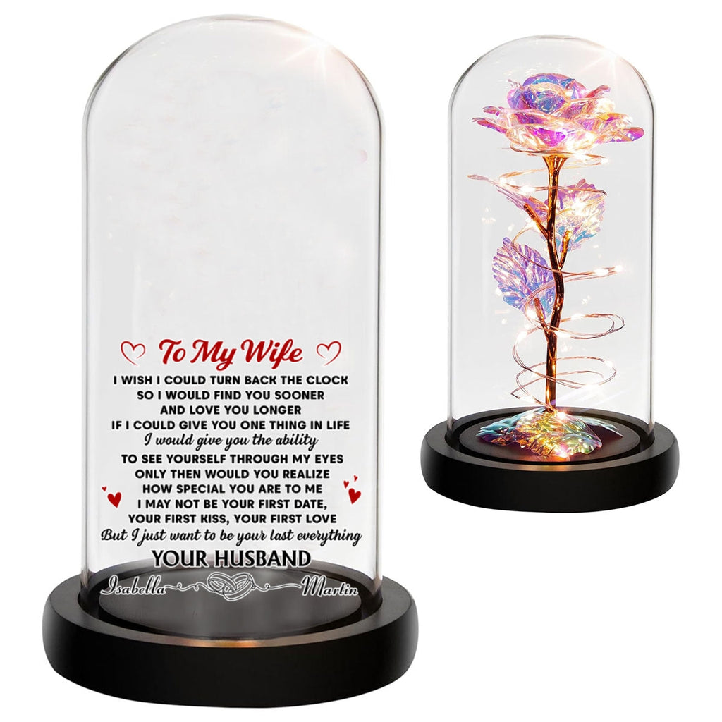 I Wish I Could Turn Back The Clock - Personalized Sparkly Rose