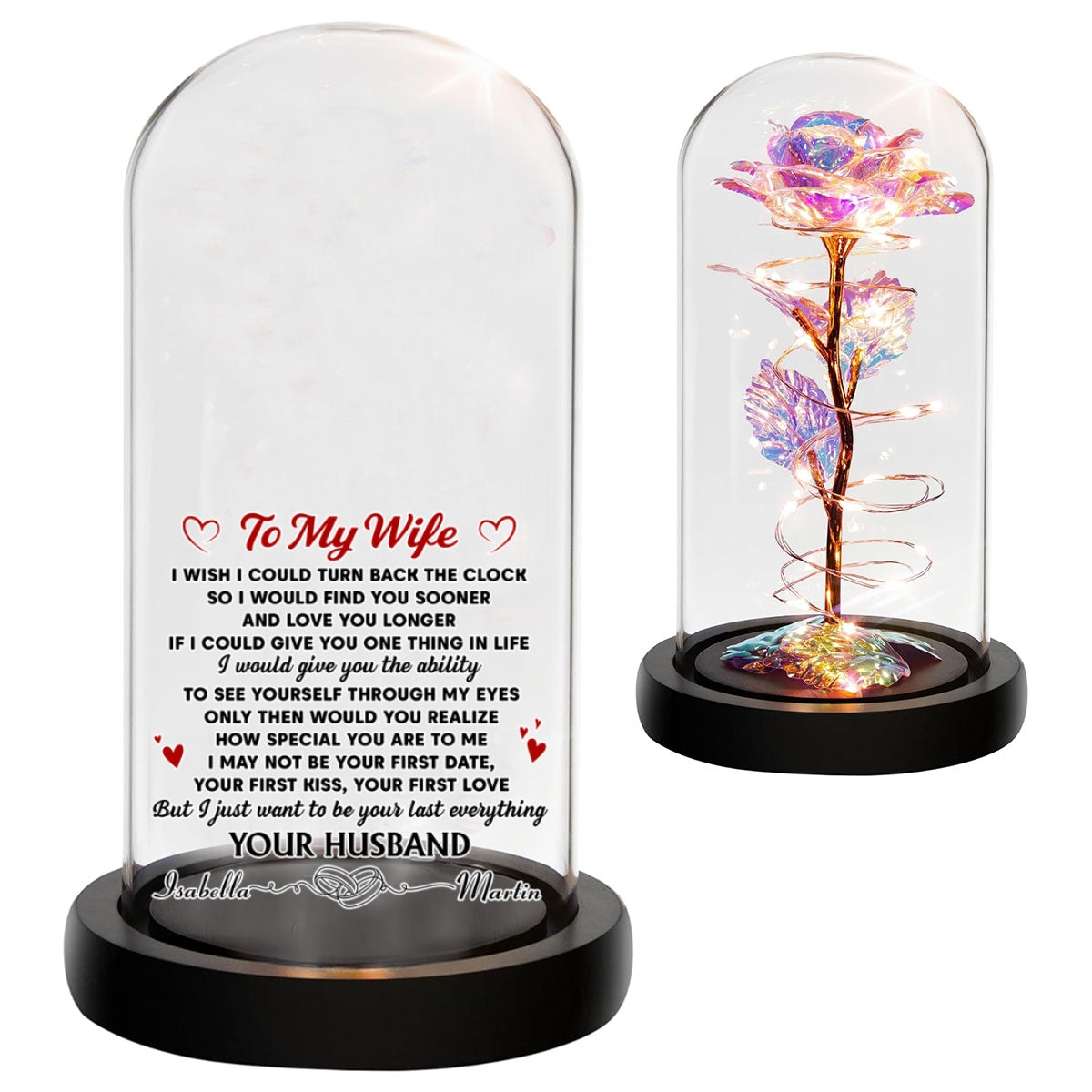 I Wish I Could Turn Back The Clock - Personalized Sparkly Rose
