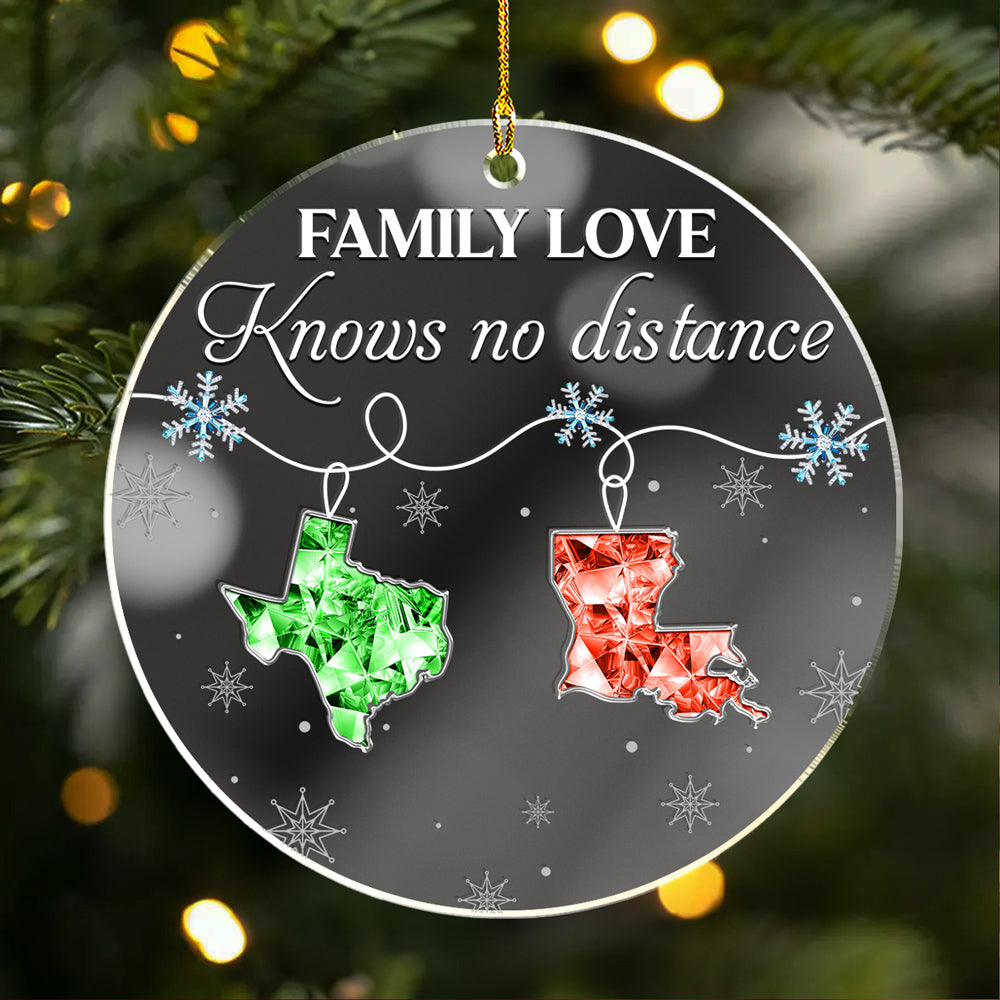 Custom Family Ornament, Christmas Gift for Family Members •  Family Love Crystal - Personalized Mirrored Acrylic Ornament
