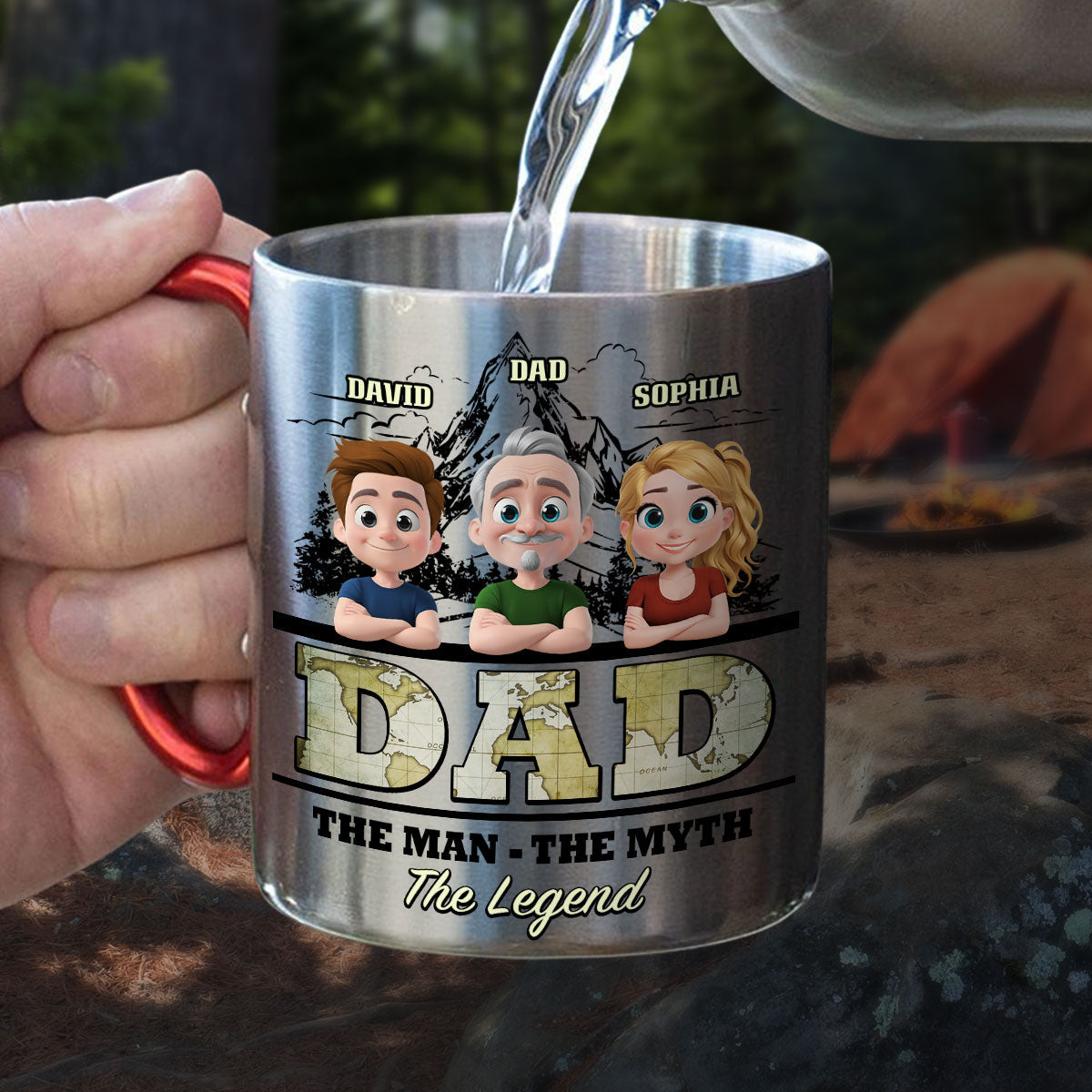 Custom Father's Day, Special Gift for Dad & Grandpa • The Man The Myth The Legend - Personalized Carabiner Mug