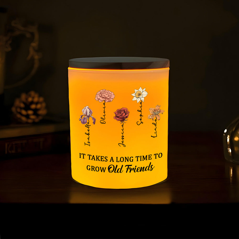 Growing An Old Friend - Personalized Glass Jar With LED Candle