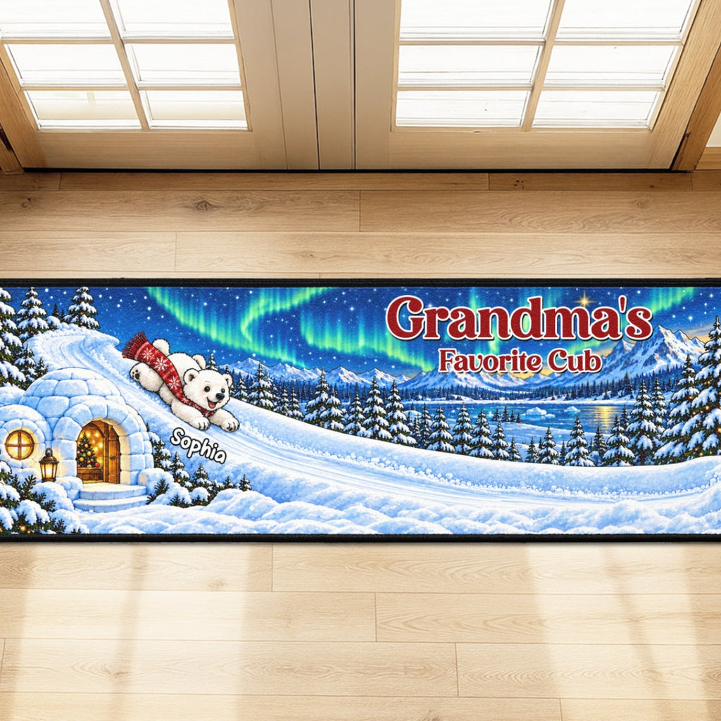 Custom Family Name Rug, Housewarming Birthday Gift For Family Members • Merry Little Cubs - Personalized Runner Rug