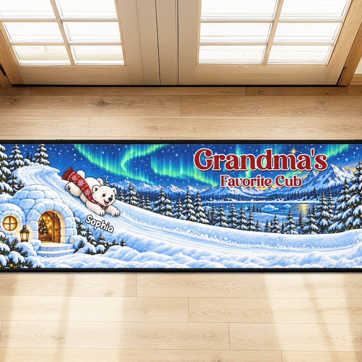 Custom Family Name Rug, Housewarming Birthday Gift For Family Members • Merry Little Cubs - Personalized Runner Rug