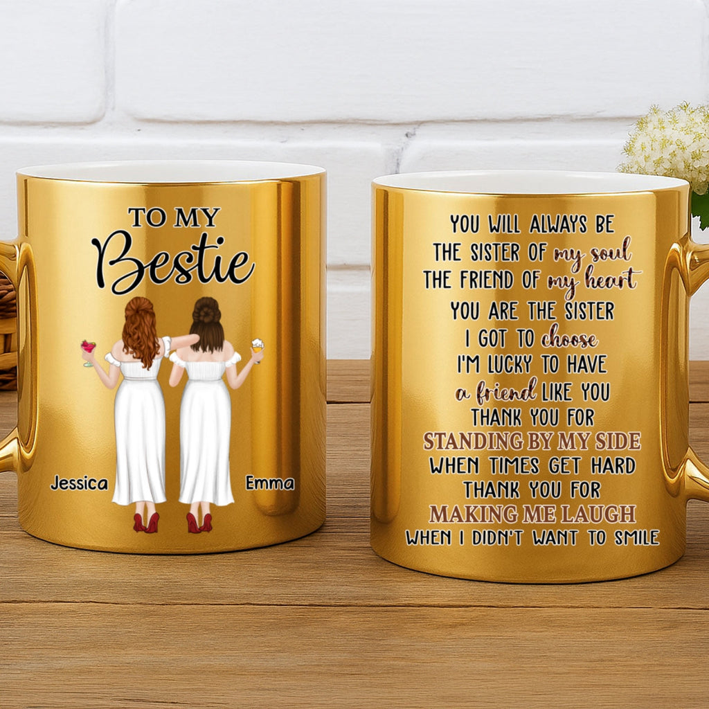 Custom Best Friend, Christmas & Birthday Friendship Keepsake Gift • Soul Sister - Personalized Metallic Mug