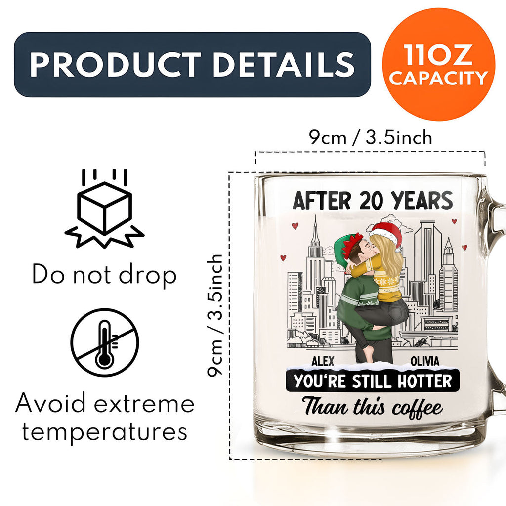 Custom Anniversary Keepsake Gifts For Couple • You Are Hotter Than Coffee - Personalized Glass Mug