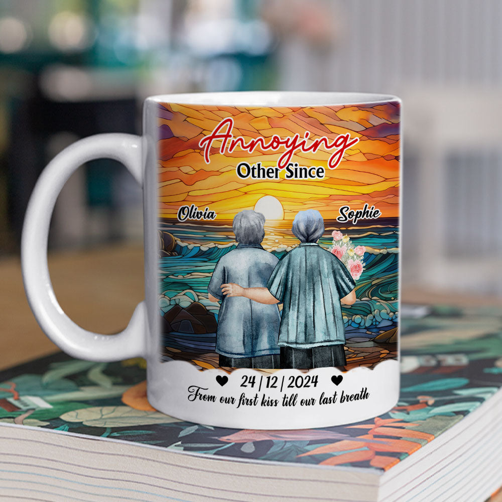 Custom Anniversary Keepsake Gifts For Couple • From Our First Kiss - Personalized Coffee Mug