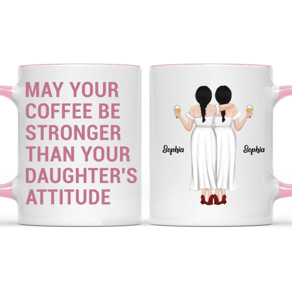 Custom Christmas & Birthday Gift for Mom • Strong Coffee, Stronger Daughters - Personalized Accent Mug