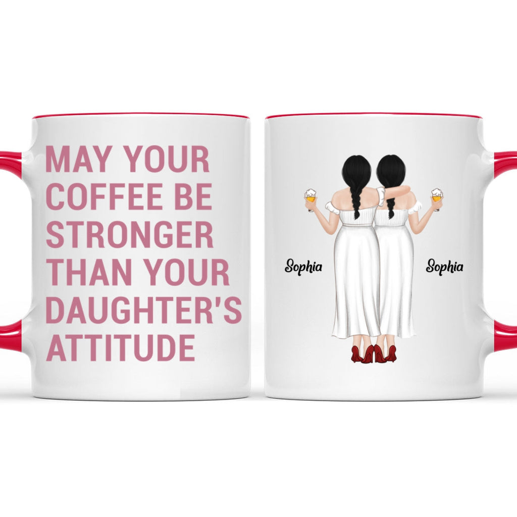 Custom Christmas & Birthday Gift for Mom • Strong Coffee, Stronger Daughters - Personalized Accent Mug