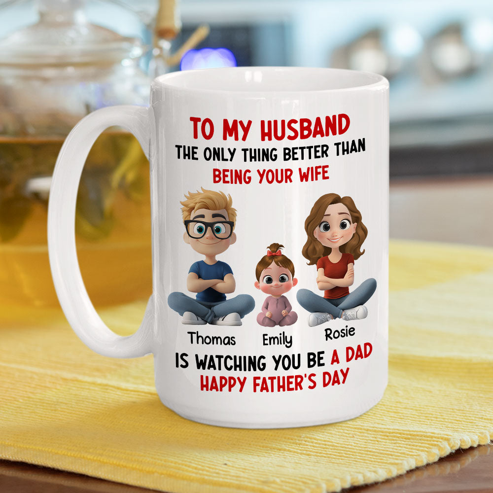 Custom Anniversary Keepsake Gifts For Couple • Watching You My Husband - Personalized Coffee Mug
