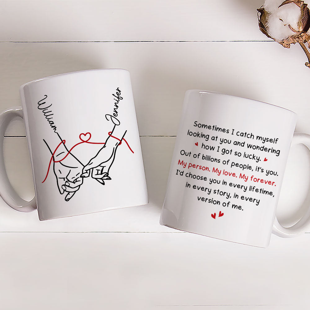 Custom Anniversary Keepsake Gifts For Couple • How Lucky I Am - Personalized Coffee Mug