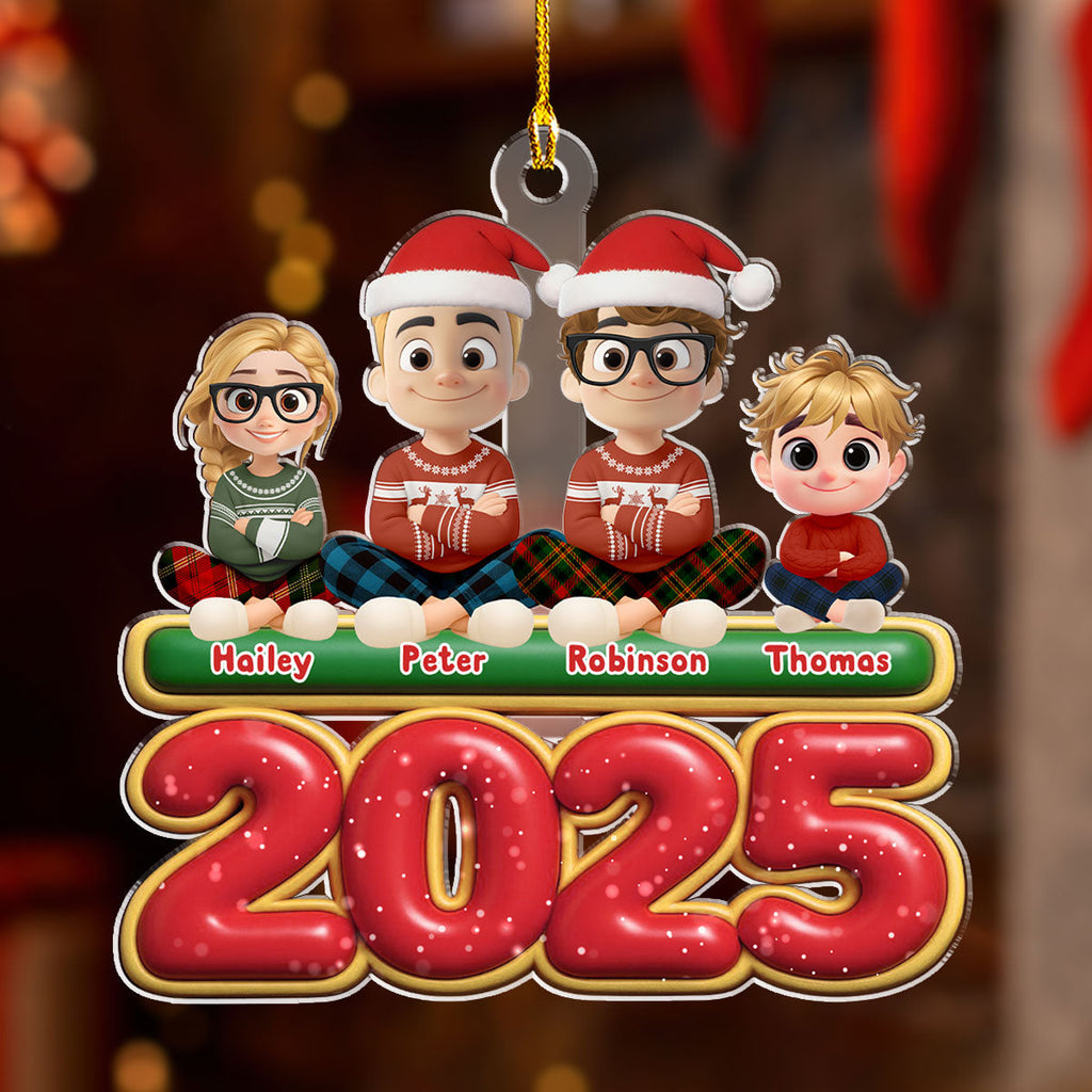 Custom Couple Christmas Ornament, Anniversary Gift •  We And Our Kids Best Family - Personalized Acrylic Ornament
