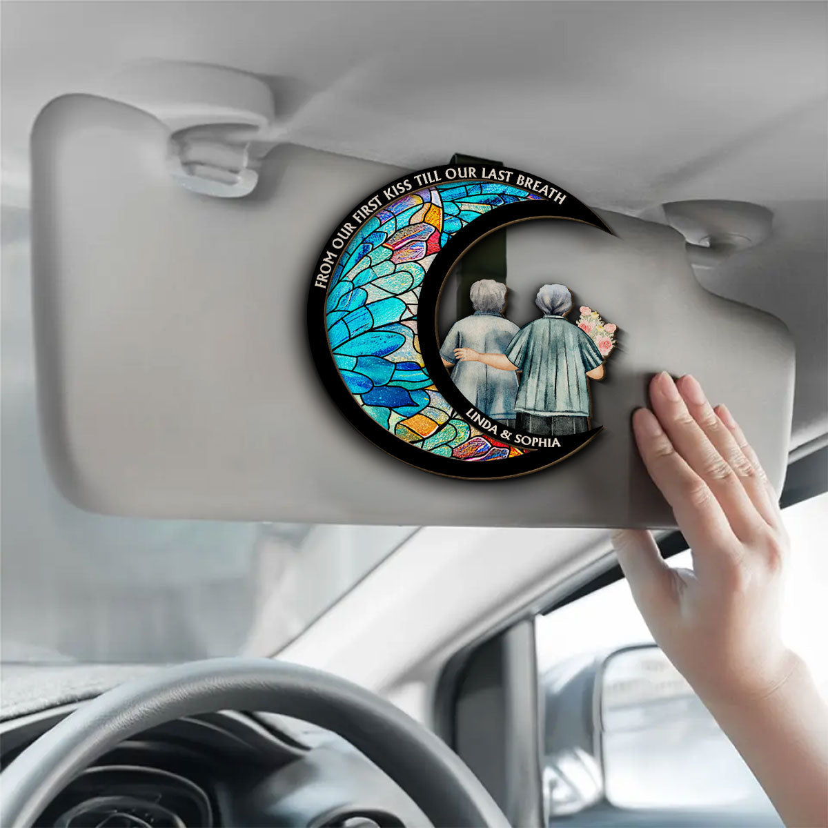 From Our First Kiss Till Our Last Breath - Personalized Car Visor Clip