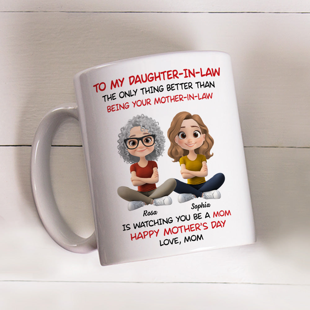 Custom Mother's Day Gift for Daughter • To My Daughter In Law Cartoonize - Personalized Coffee Mug