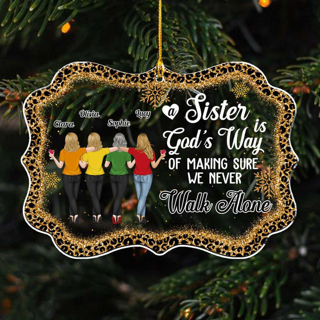 Custom Friendship Christmas Ornament, Best Friend Gift •  We Never Walk Alone Ver 2 - Personalized Acrylic Ornament