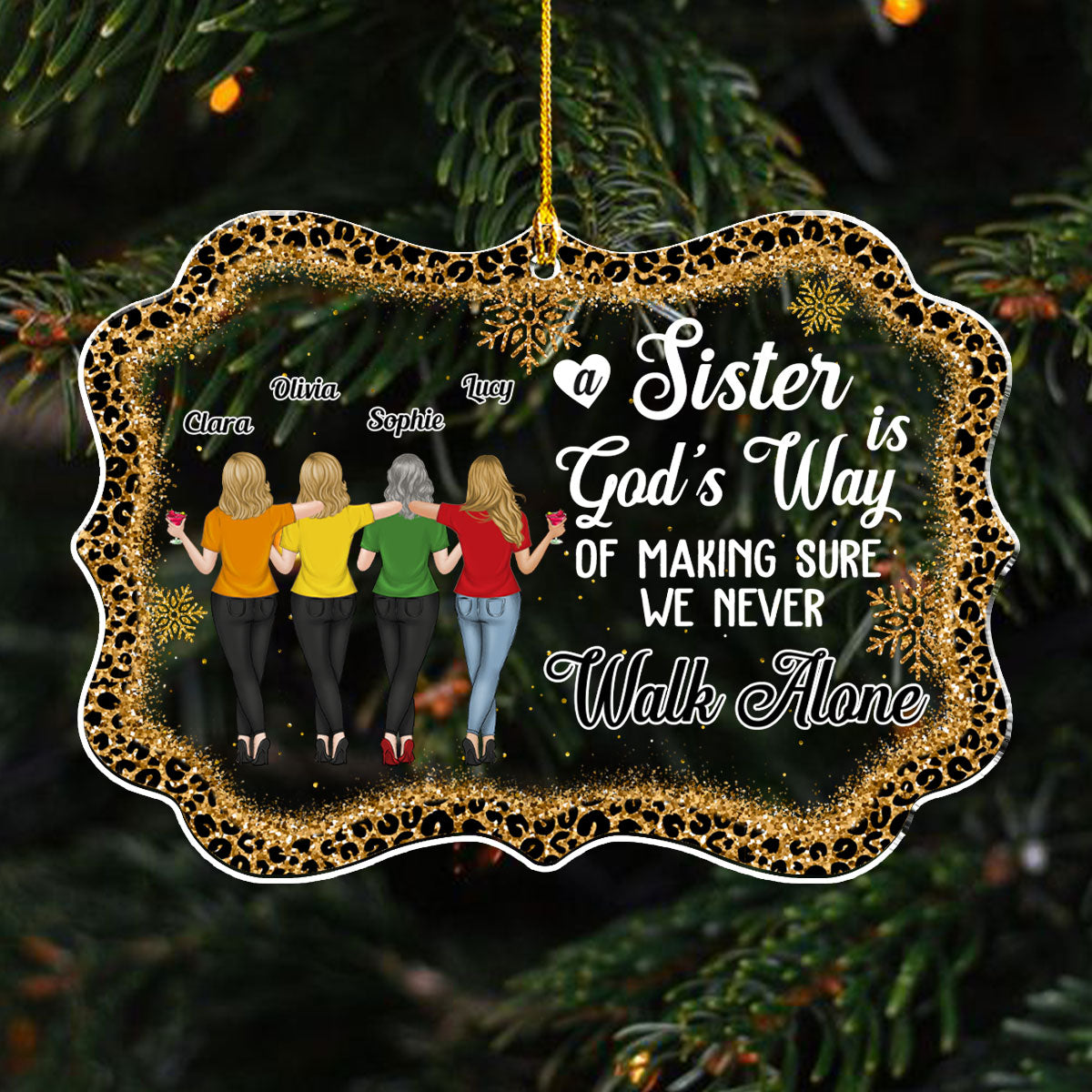Custom Friendship Christmas Ornament, Best Friend Gift •  We Never Walk Alone Ver 2 - Personalized Acrylic Ornament