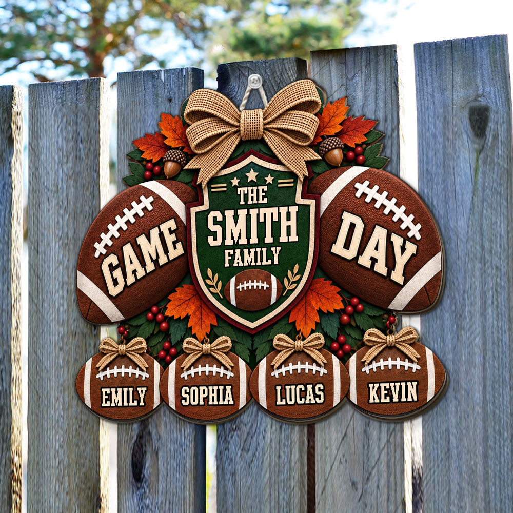 Our House And Our Huddle - Personalized Wood Sign