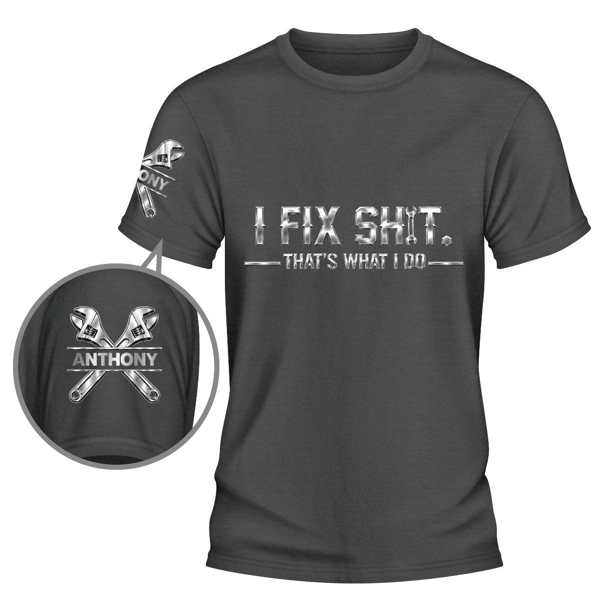 Custom Christmas & Birthday Keepsake Gift • Born To Fix Mechanic - Personalized Shirt With Design On Sleeve