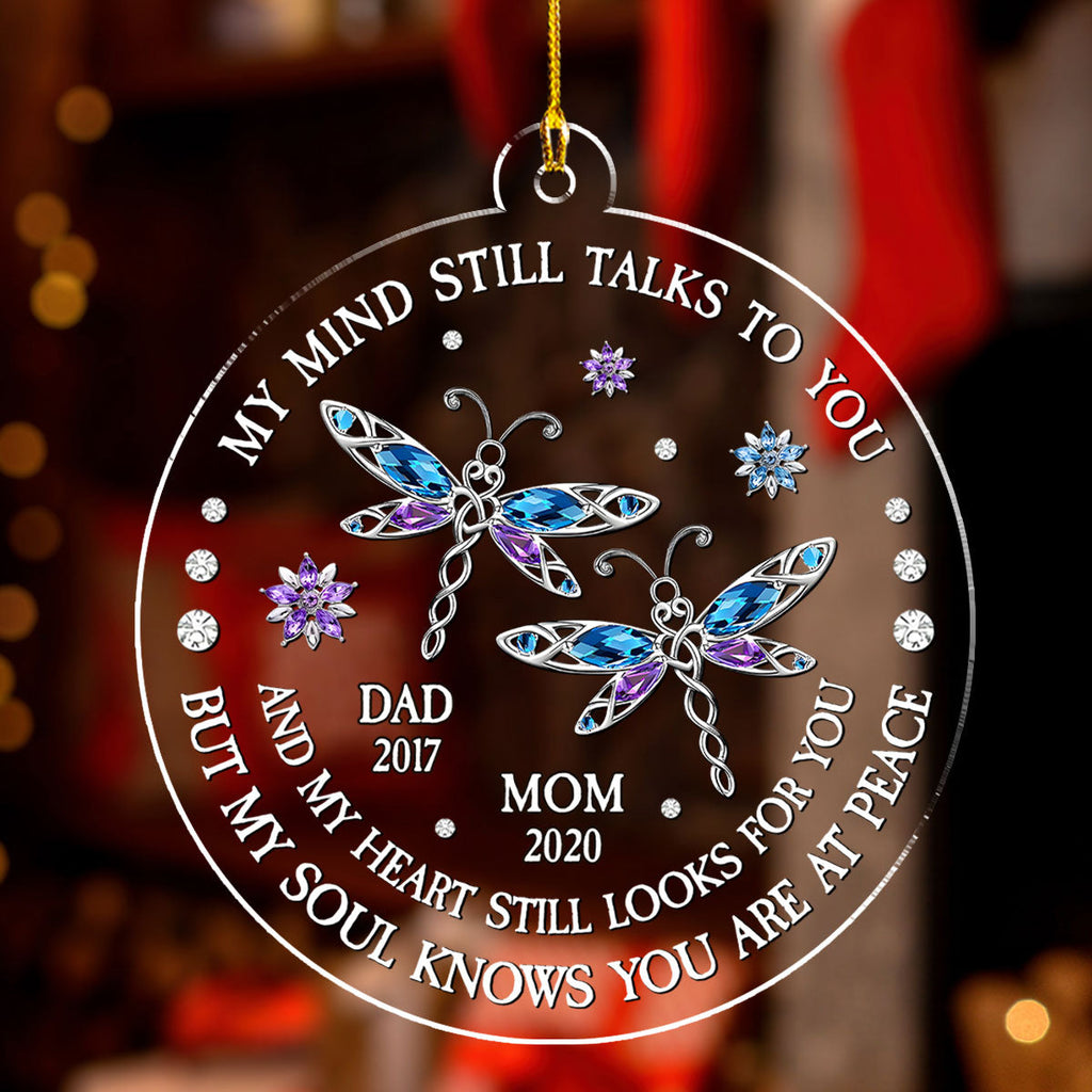 Custom Memorial Christmas Ornament, Sympathy Keepsake •  My Heart Still Looks For You - Personalized Acrylic Ornament