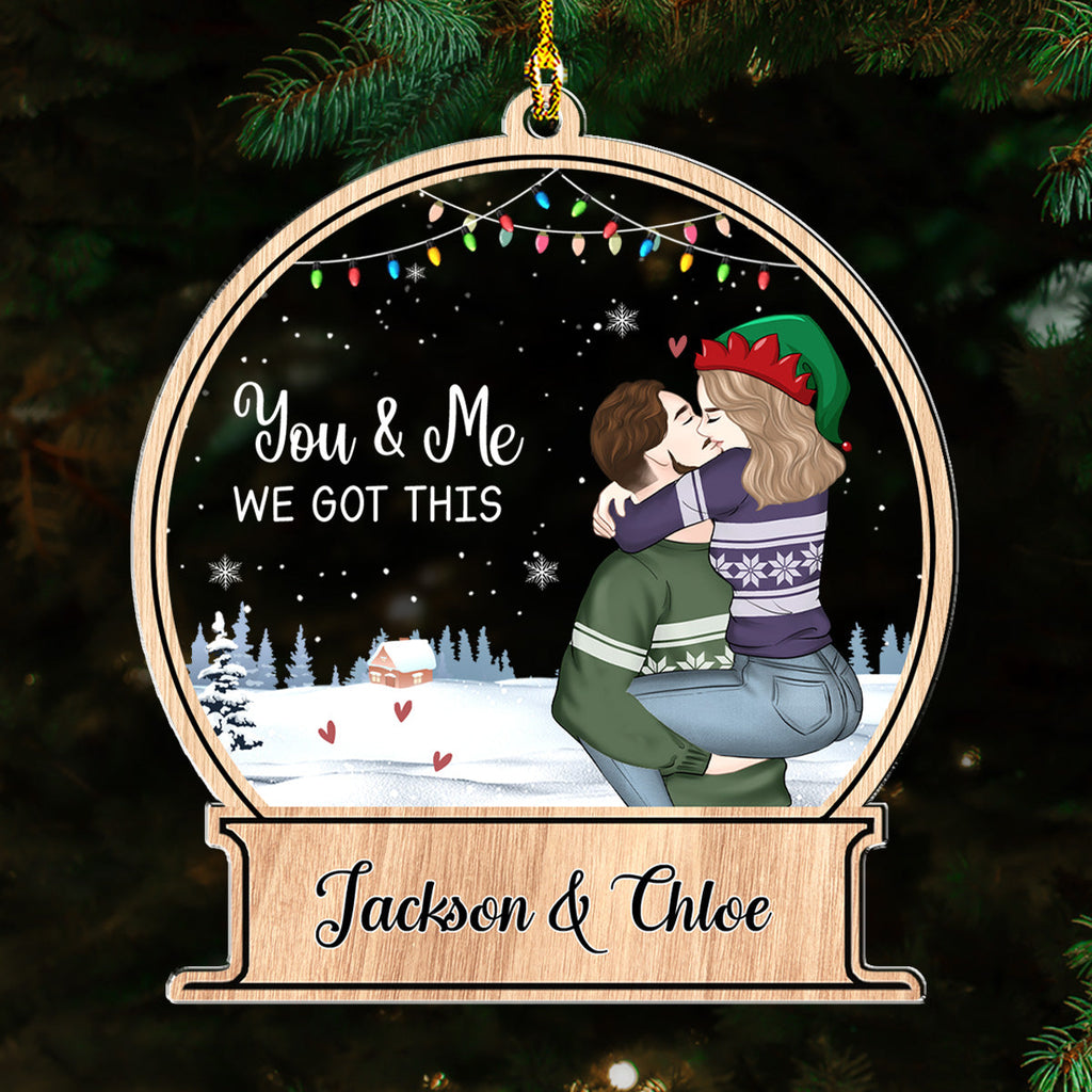 Custom First Christmas Ornament Married, Gift for Newlyweds •  Our First Christmas Together - Personalized Acrylic Ornament