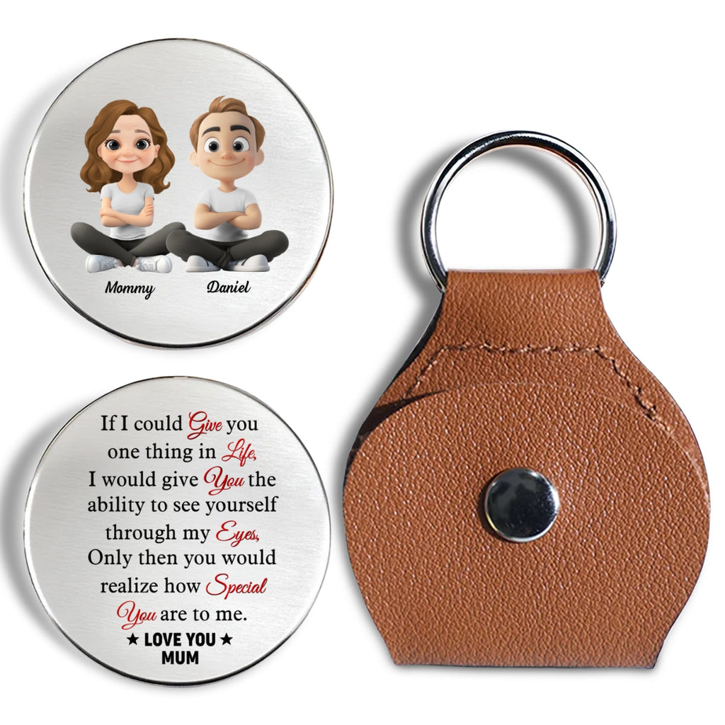 Custom Coin Keychain for Son, Father's Day Birthday Gifts • I Wish I Could Give You - Personalized Pocket Hug