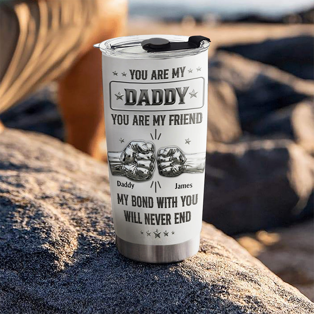 Custom Father's Day Birthday Gifts For Dad • Dad Son Forever Bond - Personalized 3D Effect Tumbler