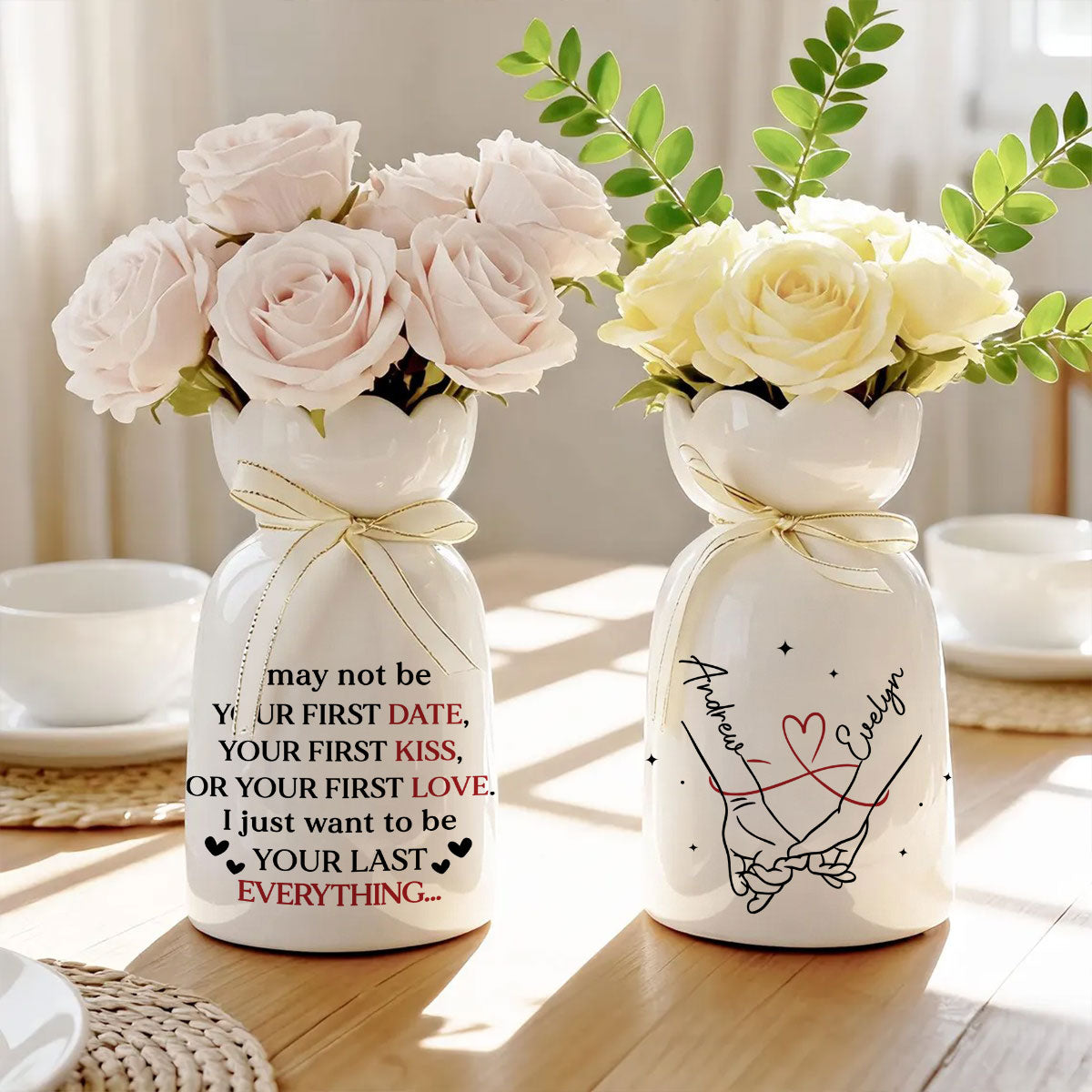 Your Last Everything - Personalized Ribbon Tie Flower Vase