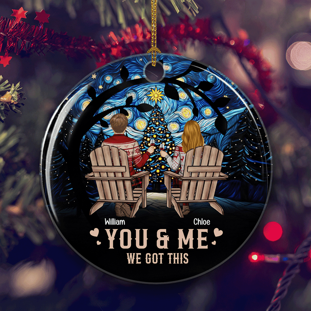 Custom Couple Christmas Ornament, Anniversary Gift •  We Got This - Personalized Ceramic Ornament