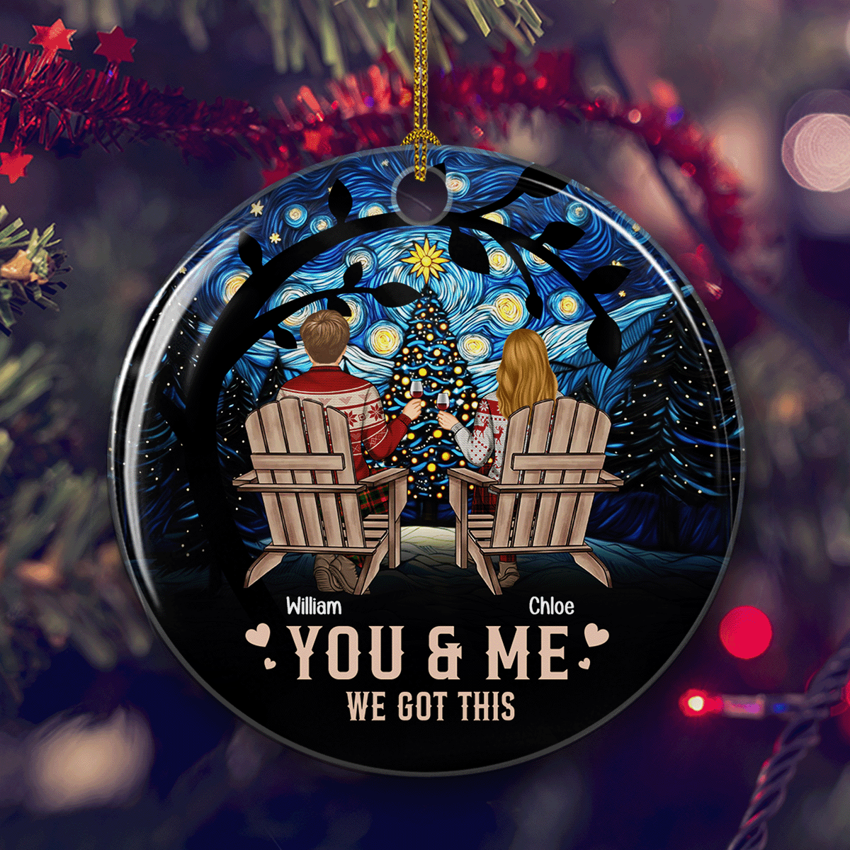 Custom Couple Christmas Ornament, Anniversary Gift •  We Got This - Personalized Ceramic Ornament
