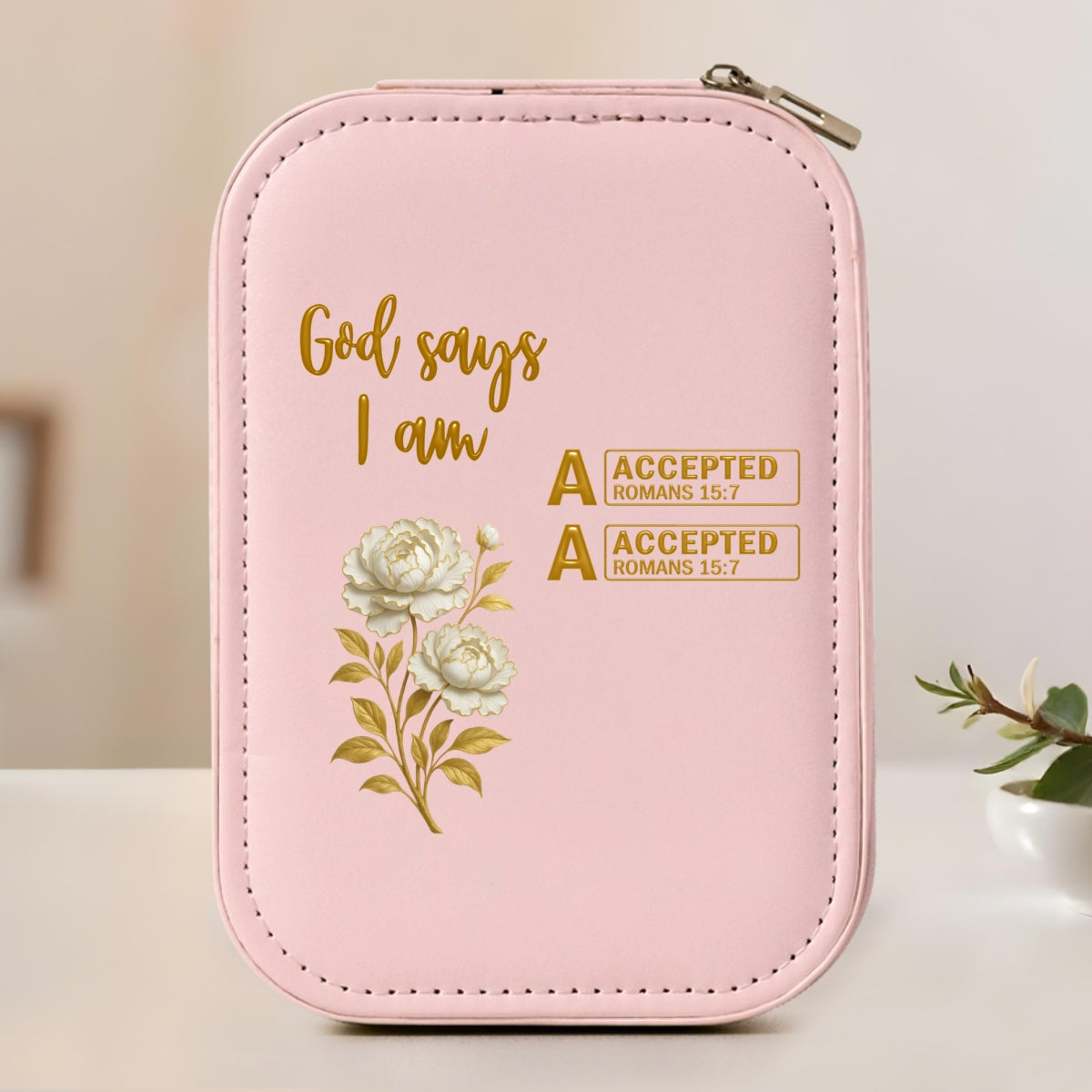 God Says You Are Bible - Personalized Jewelry Box With LED Mirror