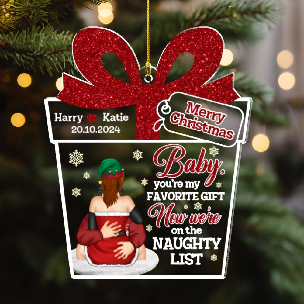 Custom Keepsake Christmas Ornament •  We Are On The Naughty List - Personalized Acrylic Ornament