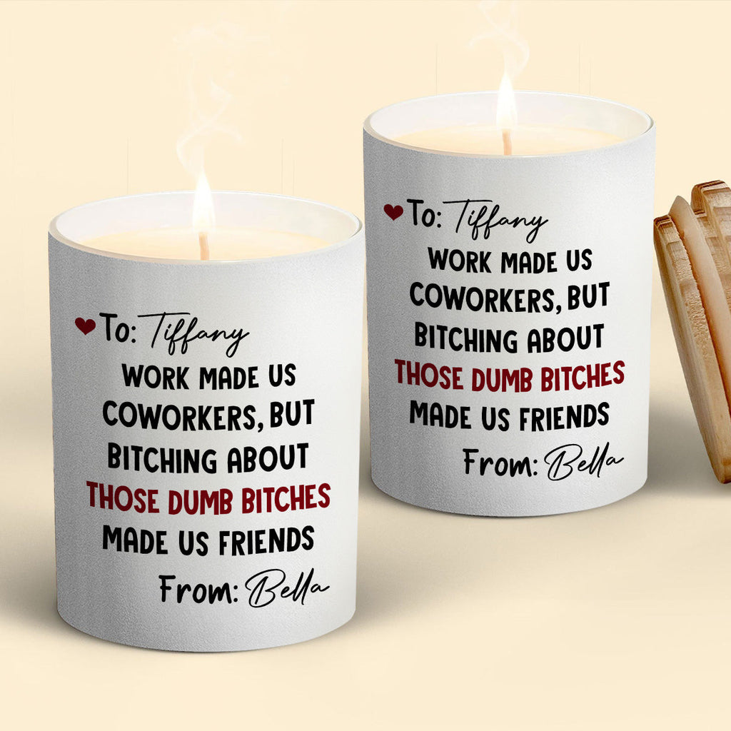 Work Besties By Accident - Personalized Candle