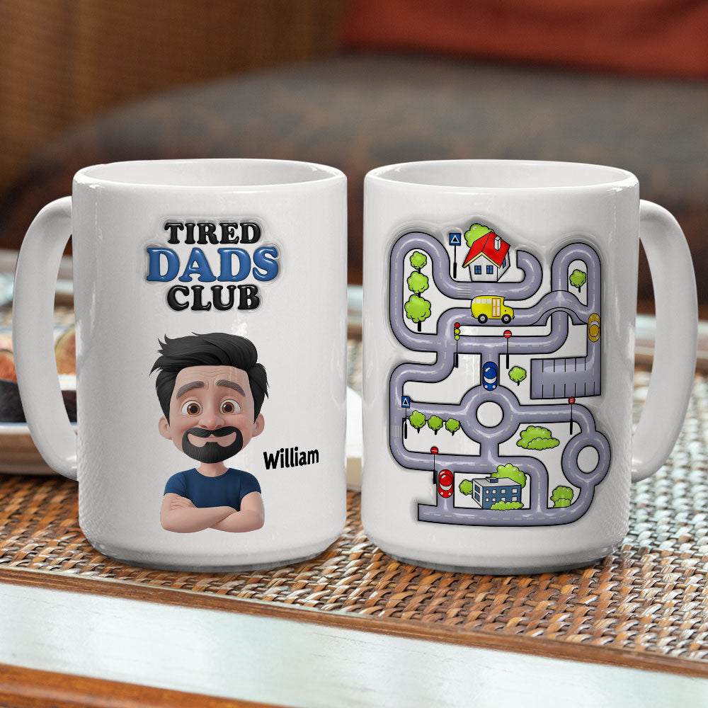 Custom Father's Day, Special Gift for Dad & Grandpa • Tired Dads Club - Personalized 3D Inflated Effect Mug