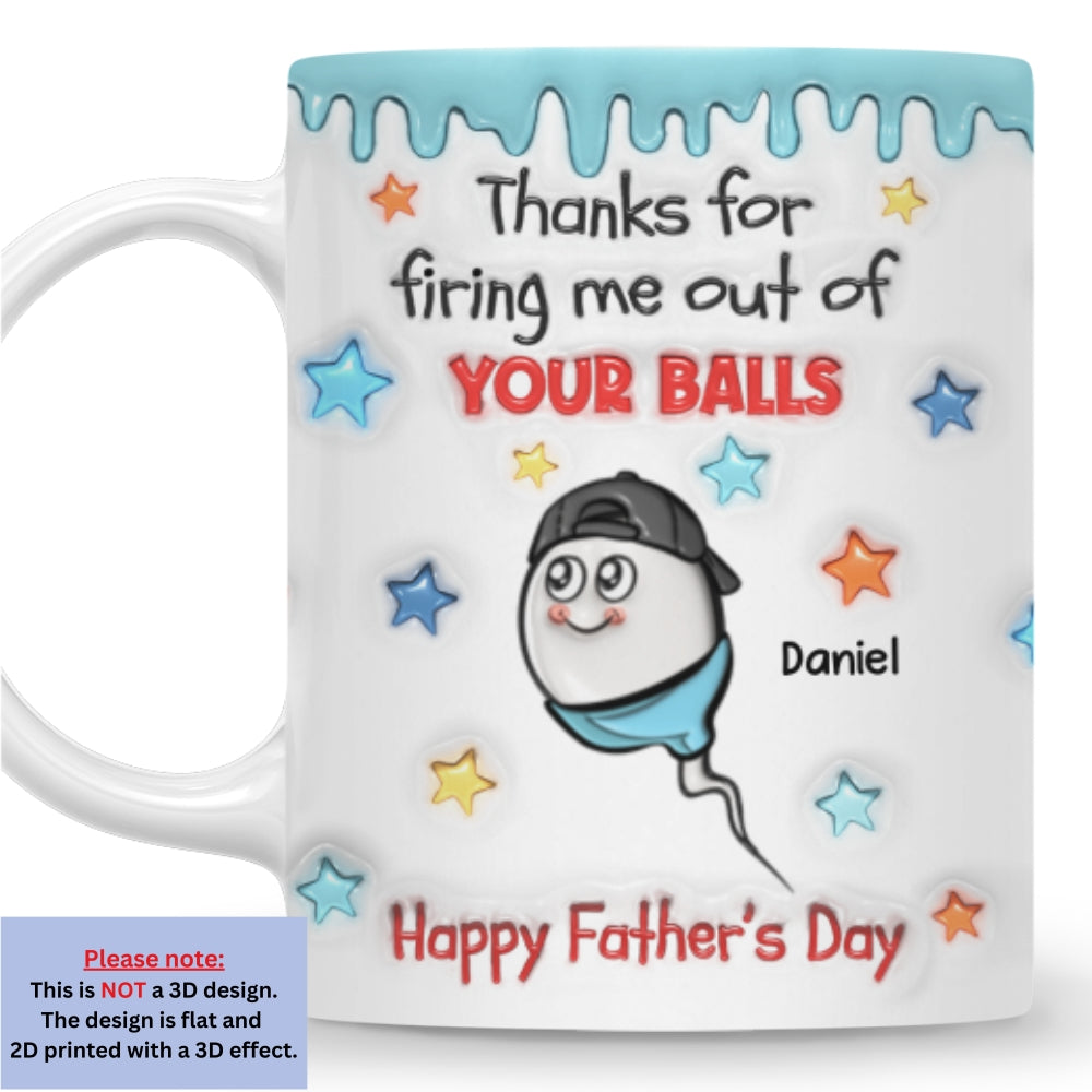 Custom Father's Day, Special Gift for Dad & Grandpa • Born From Your Legendary Aim - Personalized 3D Inflated Effect Mug