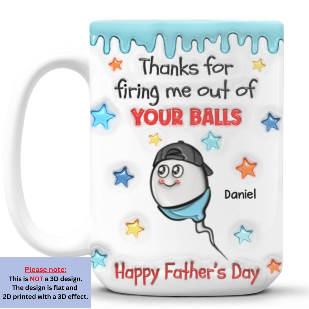 Custom Father's Day, Special Gift for Dad & Grandpa • Born From Your Legendary Aim - Personalized 3D Inflated Effect Mug