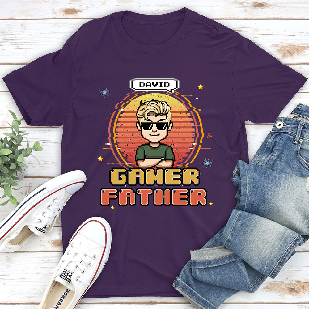Custom Father's Day, Special Gift for Dad & Grandpa • Retro Gamer Dad - Personalized Shirt
