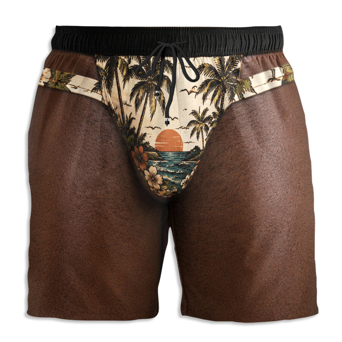 Custom Funny Hairy Man Swim Trunks, Birthday Summer Gift • Summer Vibes - Personalized Beach Shorts