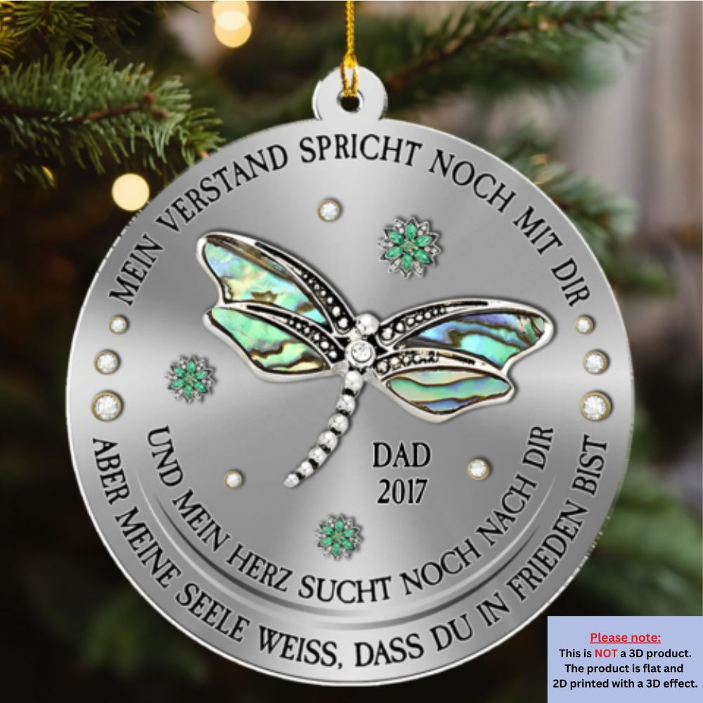Custom Memorial Christmas Ornament, Sympathy Keepsake •  Mein Verstand Mein Herz Meine Seele - Personalisierter Acrylanhänger
