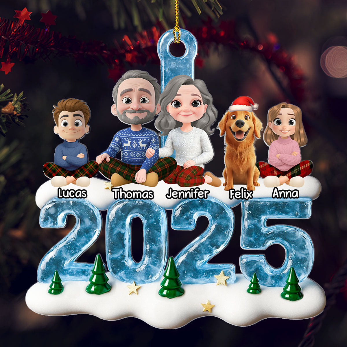 Custom Family Ornament, Christmas Gift for Family Members •  We And Our Kids Ice - Personalized Acrylic Ornament