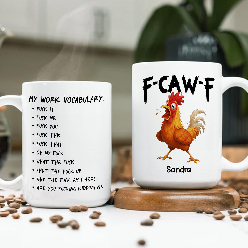 Custom Coworker, Christmas & Birthday Team Appreciation Gift • FCAWF Work Vocabulary - Personalized Coffee Mug