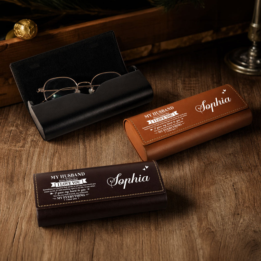 My Everything - Personalized Leather Eyeglass Case