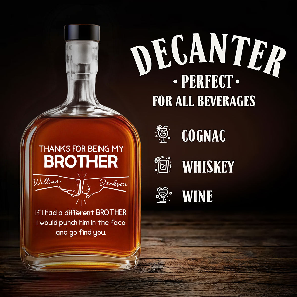 Being My Brother - Personalized Spirits Decanter