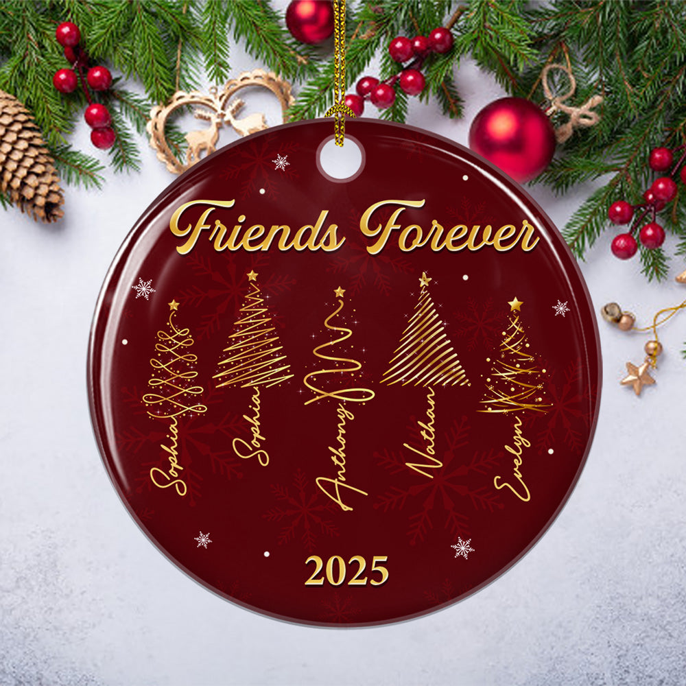 Custom Friendship Christmas Ornament, Best Friend Gift •  Gift For Friends 2025 - Personalized Ceramic Ornament