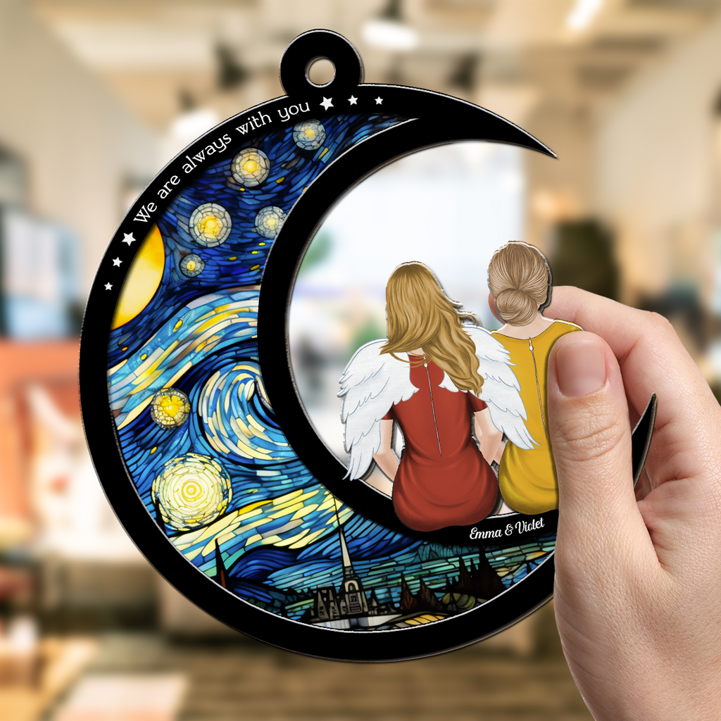 Custom Family Name Hanging Decor, Christmas Birthday Gift •  I Am Always With You - Personalized Suncatcher