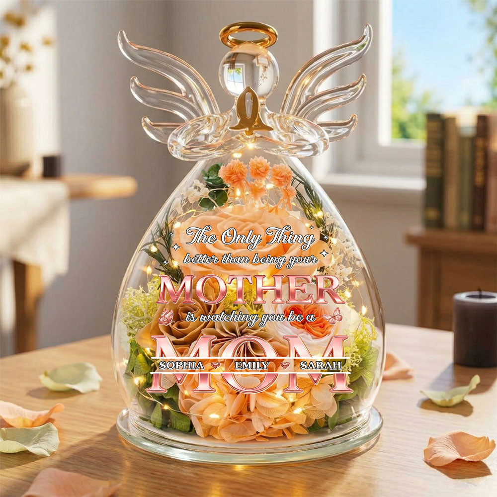 The Only Thing Better Than - Personalized Glass Angel Figurines Fresh Flowers