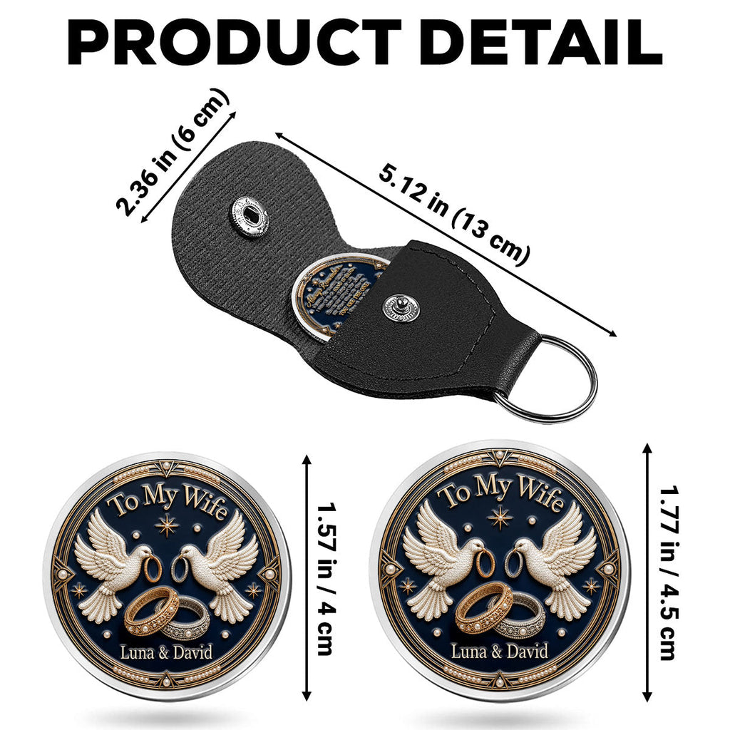 Custom Coin Keychain for Wife, Couple Anniversary Valentine's Day Gifts • Always Remember - Personalized 3D Printing Pocket Hug