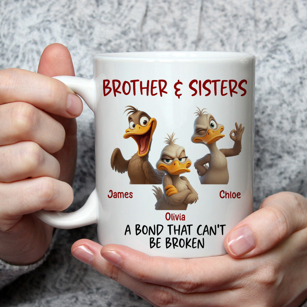 Custom Christmas & Birthday Gift for Brother & Sister • Stronger Together - Personalized Coffee Mug