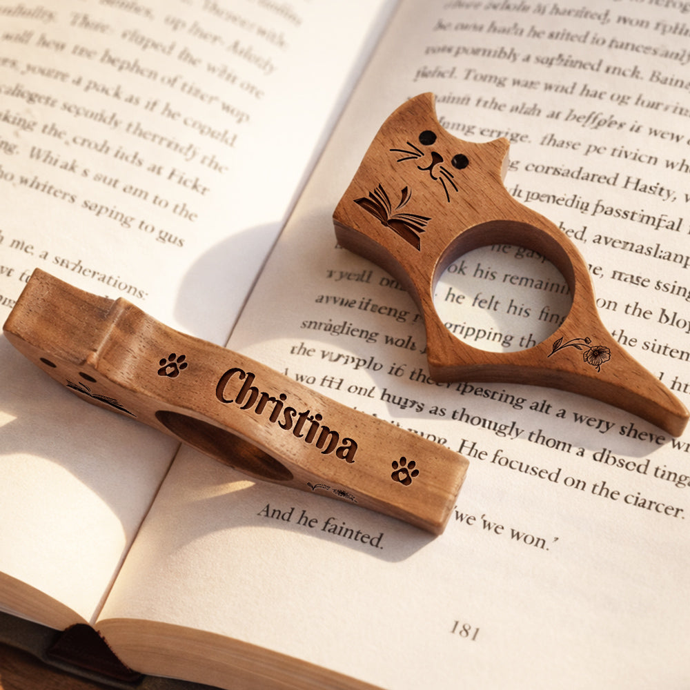 Whiskers Hold Your Page Ver 2 - Personalized Cat Book Page Holder