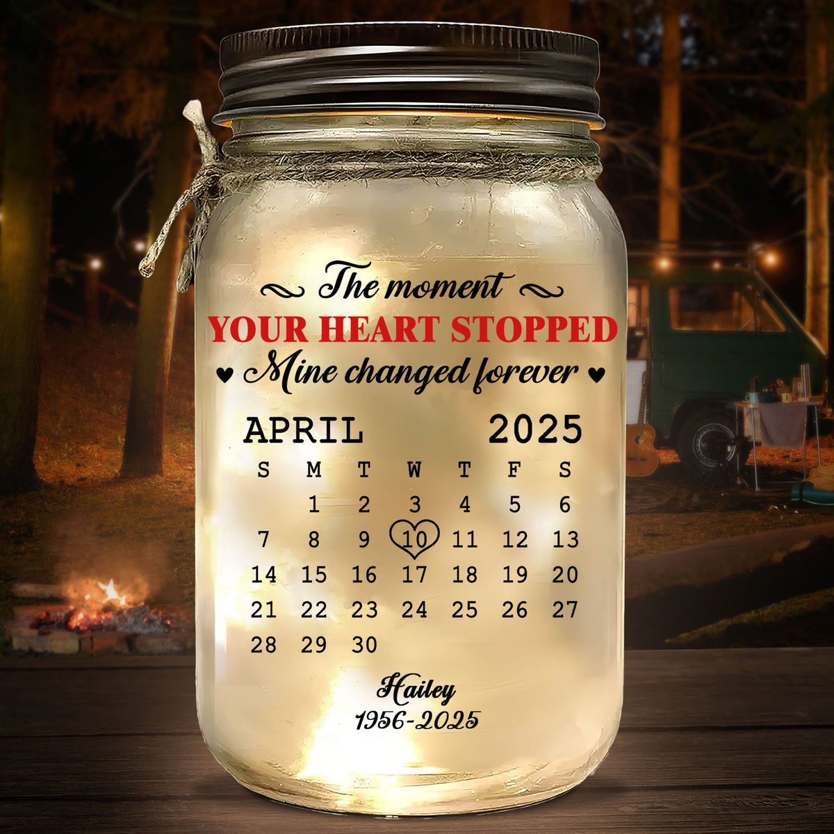 The Moment - Personalized Mason Jar Light
